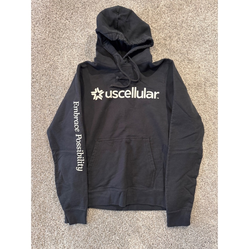 US Cellular Sweatshirt Men Small Black Port & Company Embrace Possibility Hoodie